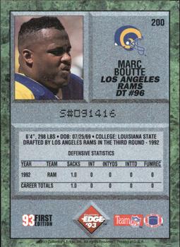 1993 Collector's Edge #200 Marc Boutte Back