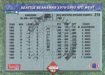 1993 Collector's Edge #215 Seattle Seahawks Back