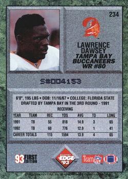 1993 Collector's Edge #234 Lawrence Dawsey Back