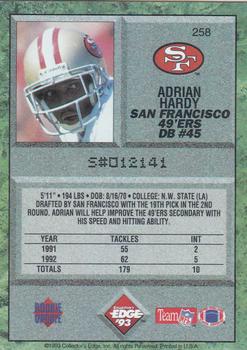 1993 Collector's Edge #258 Adrian Hardy Back