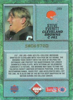 1993 Collector's Edge #289 Steve Everitt Back