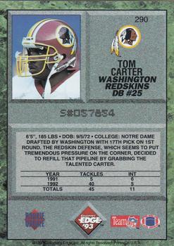 1993 Collector's Edge #290 Tom Carter Back