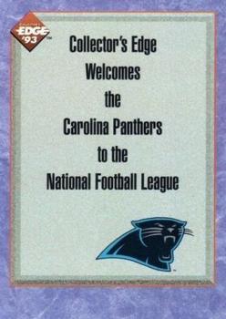 1993 Collector's Edge #326 Carolina Panthers Front