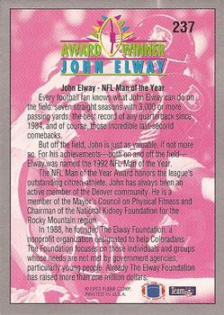 1993 Fleer #237 John Elway Back