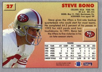 1993 Fleer #27 Steve Bono Back
