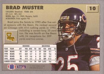 1993 Fleer #10 Brad Muster Back