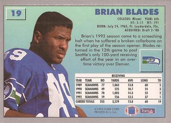 1993 Fleer #19 Brian Blades Back