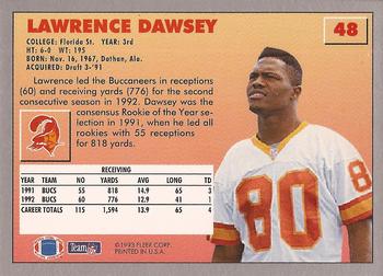 1993 Fleer #48 Lawrence Dawsey Back