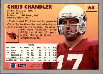 1993 Fleer #64 Chris Chandler Back