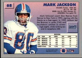 1993 Fleer #68 Mark Jackson Back