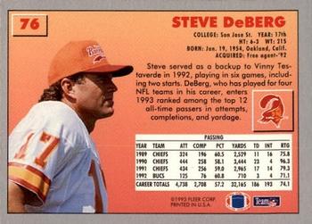 1993 Fleer #76 Steve DeBerg Back