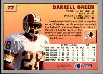 1993 Fleer #77 Darrell Green Back