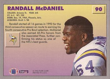 1993 Fleer #90 Randall McDaniel Back
