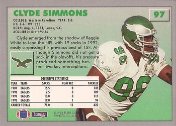 1993 Fleer #97 Clyde Simmons Back