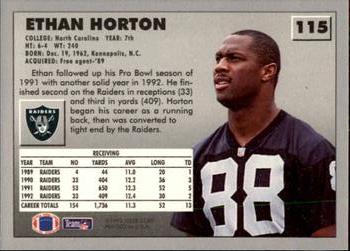 1993 Fleer #115 Ethan Horton Back