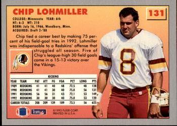 1993 Fleer #131 Chip Lohmiller Back