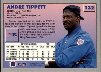 1993 Fleer #132 Andre Tippett Back