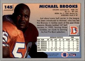 1993 Fleer #145 Michael Brooks Back