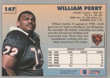 1993 Fleer #147 William Perry Back