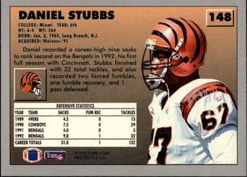 1993 Fleer #148 Daniel Stubbs Back