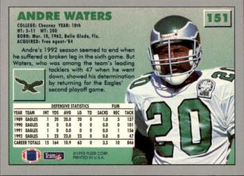 1993 Fleer #151 Andre Waters Back