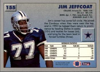 1993 Fleer #155 Jim Jeffcoat Back