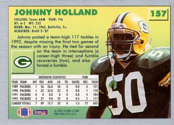 1993 Fleer #157 Johnny Holland Back