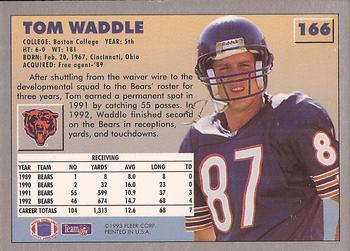 1993 Fleer #166 Tom Waddle Back