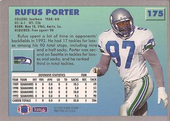 1993 Fleer #175 Rufus Porter Back