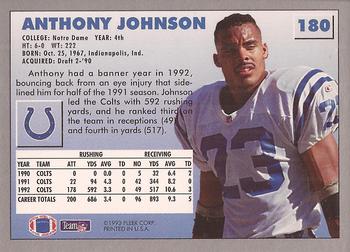 1993 Fleer #180 Anthony Johnson Back