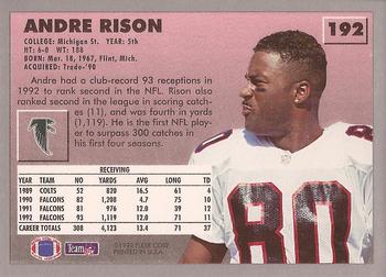 1993 Fleer #192 Andre Rison Back