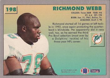 1993 Fleer #198 Richmond Webb Back