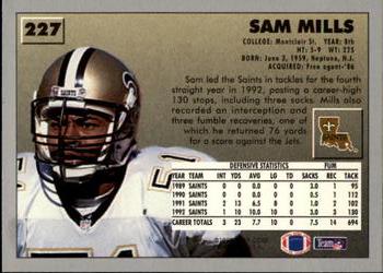 1993 Fleer #227 Sam Mills Back