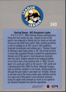 1993 Fleer #243 Sterling Sharpe Back