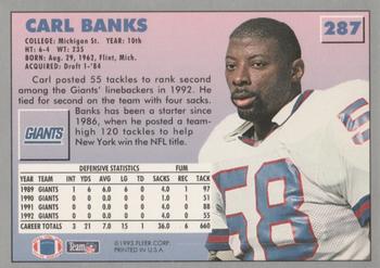 1993 Fleer #287 Carl Banks Back