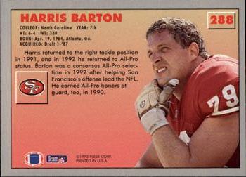 1993 Fleer #288 Harris Barton Back