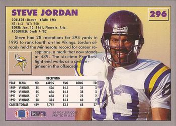 1993 Fleer #296 Steve Jordan Back