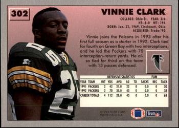 1993 Fleer #302 Vinnie Clark Back