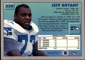 1993 Fleer #330 Jeff Bryant Back