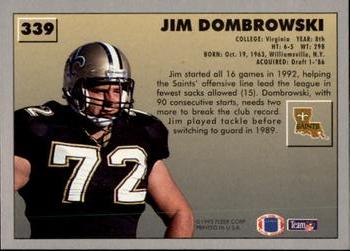 1993 Fleer #339 Jim Dombrowski Back