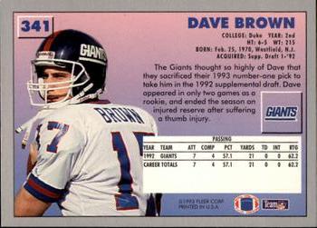 1993 Fleer #341 Dave Brown Back