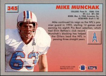 1993 Fleer #345 Mike Munchak Back
