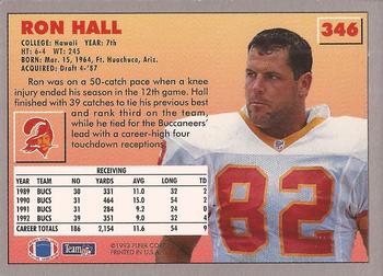 1993 Fleer #346 Ron Hall Back