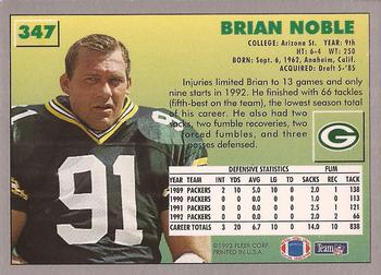 1993 Fleer #347 Brian Noble Back