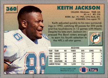 1993 Fleer #360 Keith Jackson Back