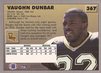 1993 Fleer #367 Vaughn Dunbar Back