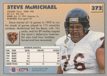 1993 Fleer #372 Steve McMichael Back
