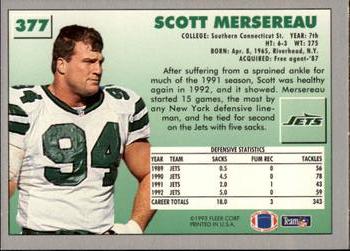 1993 Fleer #377 Scott Mersereau Back