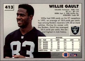 1993 Fleer #413 Willie Gault Back