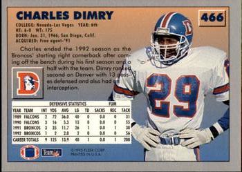1993 Fleer #466 Charles Dimry Back